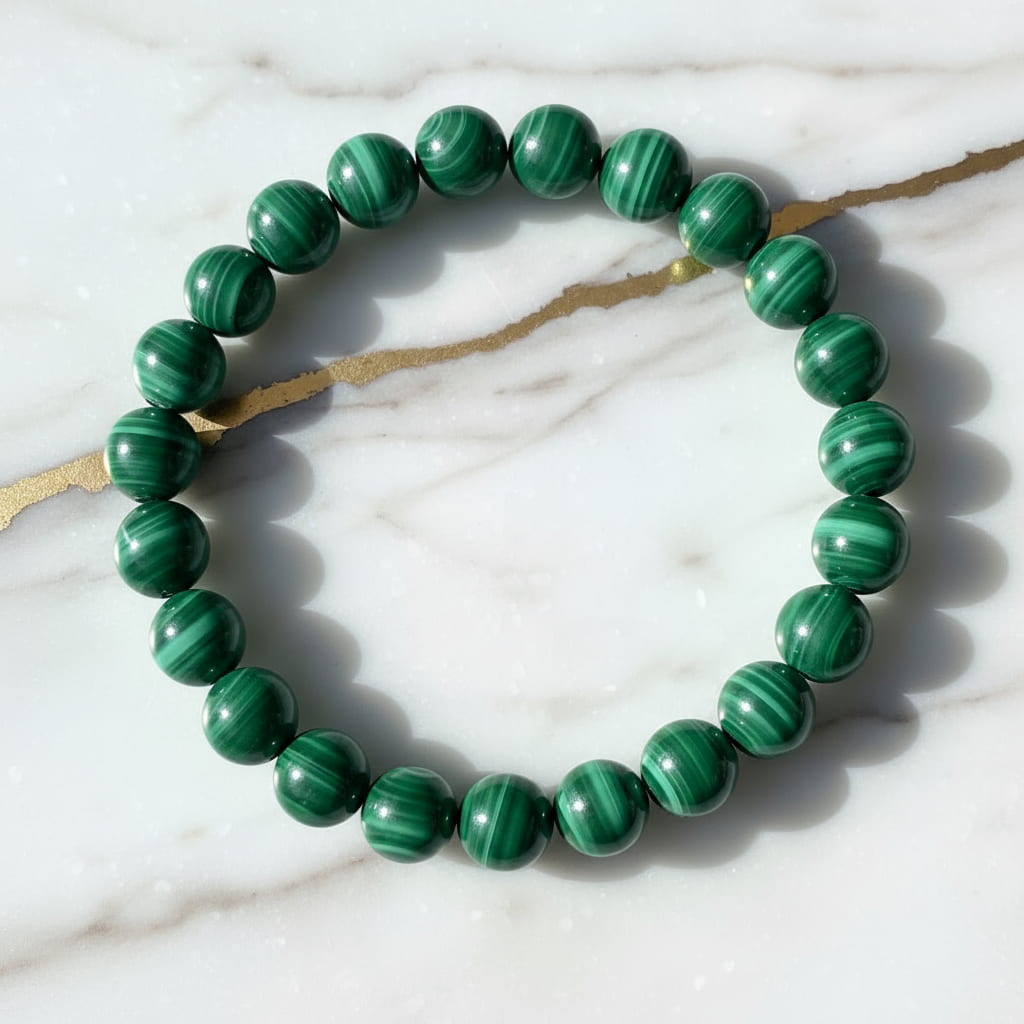 Malachit Kugelarmband – Fokus & Balance