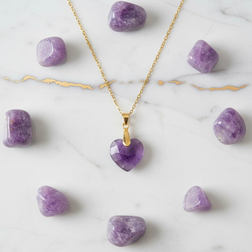 Amethyst Halskette - Violettes Kristallherz CrystalScents