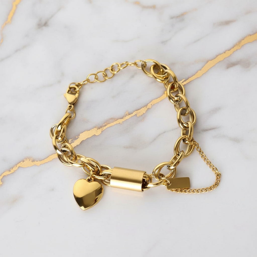 Armband in Gold mit Herz – Grobes Design CrystalScents