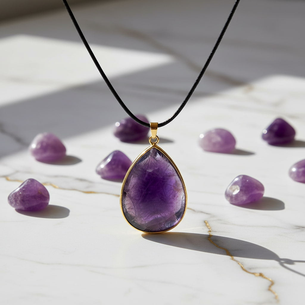 Amethyst Halskette – Tropfenanhänger für Ruhe & Fokus CrystalScents