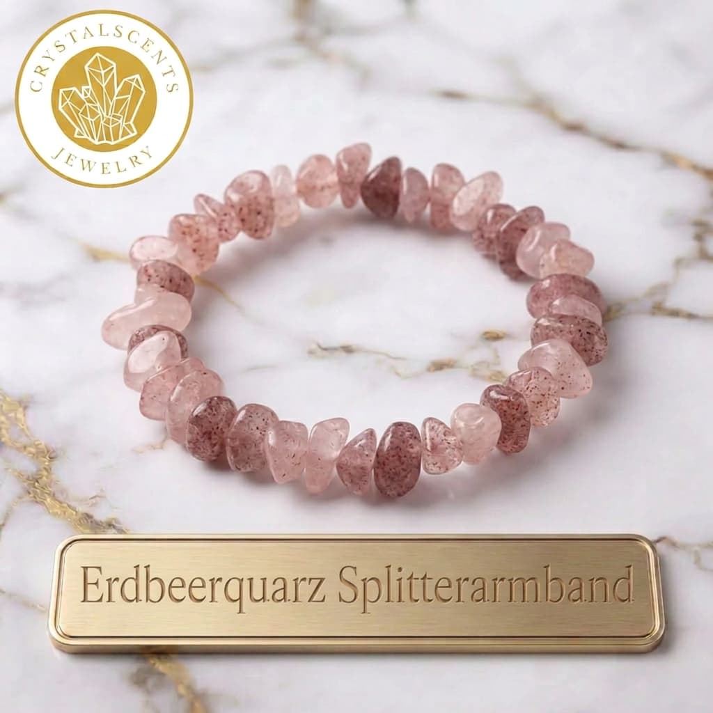 Erdbeerquarz Splitterarmband - Freude & Leichtigkeit