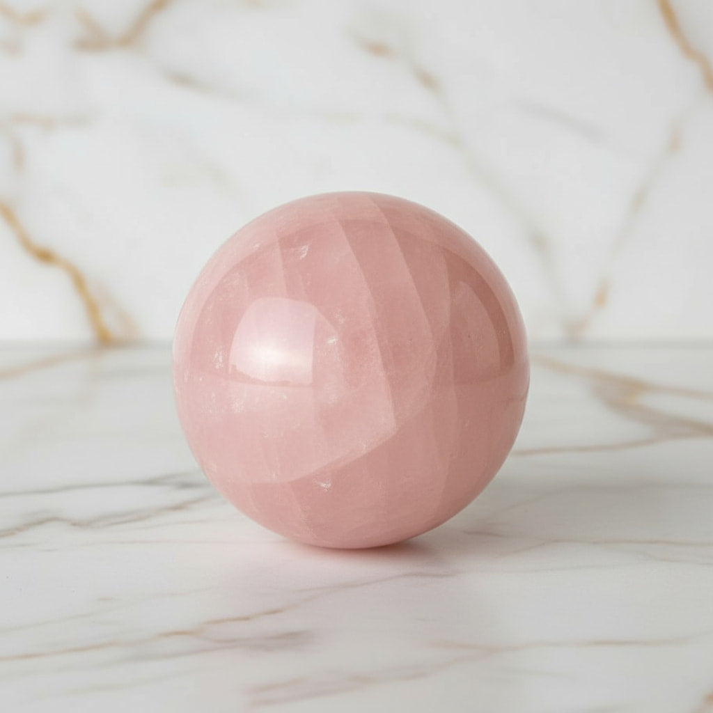 Rosenquarz Kugel – Zarte rosa Schwingungen CrystalScents