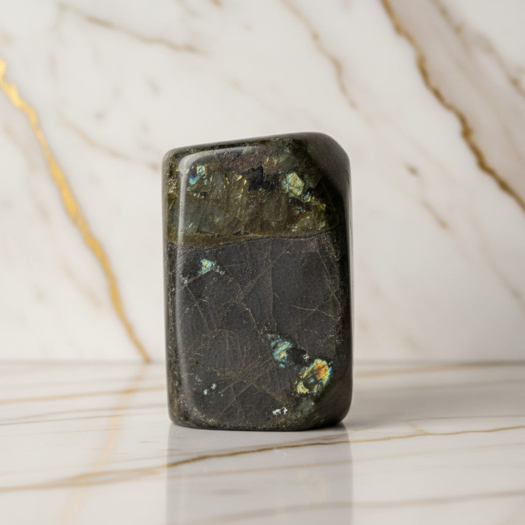Labradorit Freiform – Mystisches Farbspiel in Gold und Grün CrystalScents