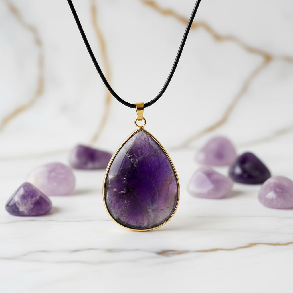 Amethyst Halskette – Tropfenanhänger für Ruhe & Fokus CrystalScents