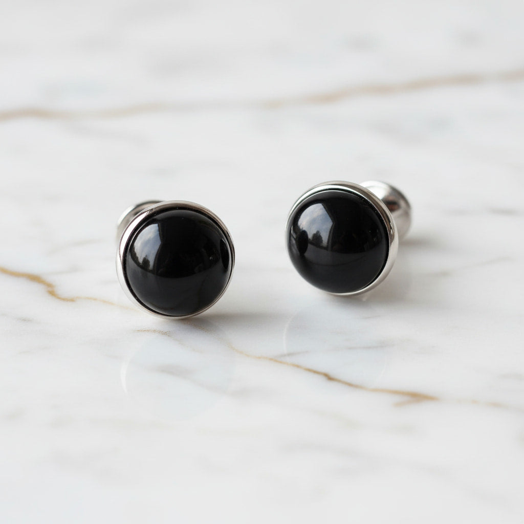 Obsidian Manschettenknöpfe - Stärke & Stabilität CrystalScents