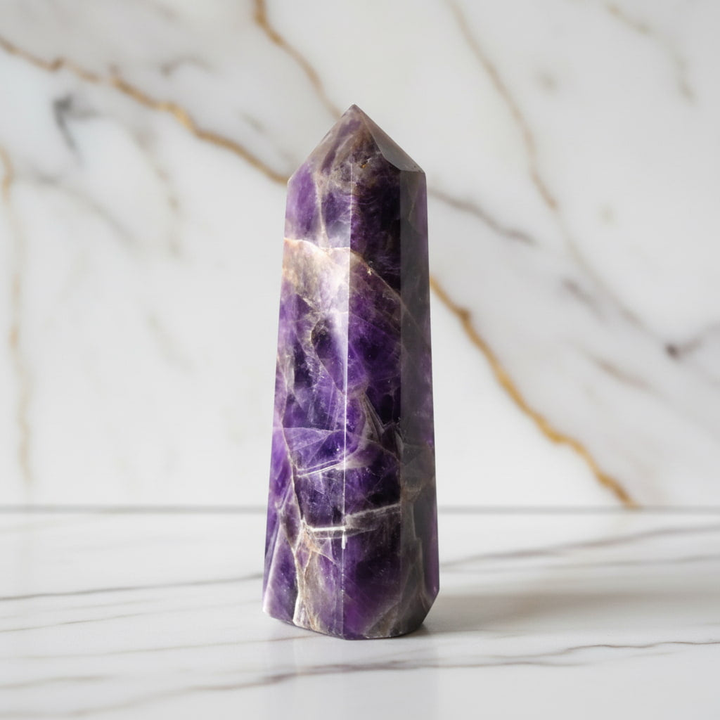 Amethyst Obelisk 17,5 cm – Kristall Obelisk Dekoration CrystalScents