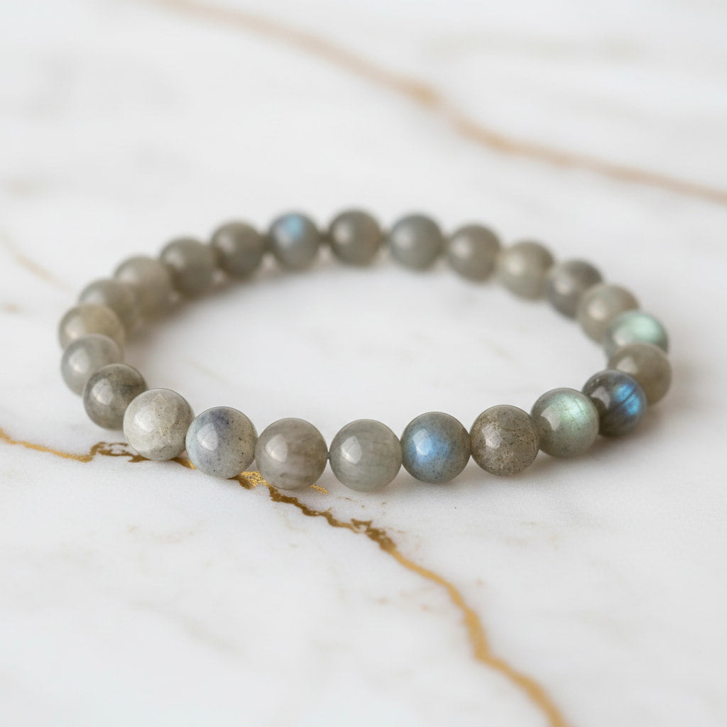 Labradorit Sunset Kugelarmband – Schmuckstück mit Farbspiel CrystalScents