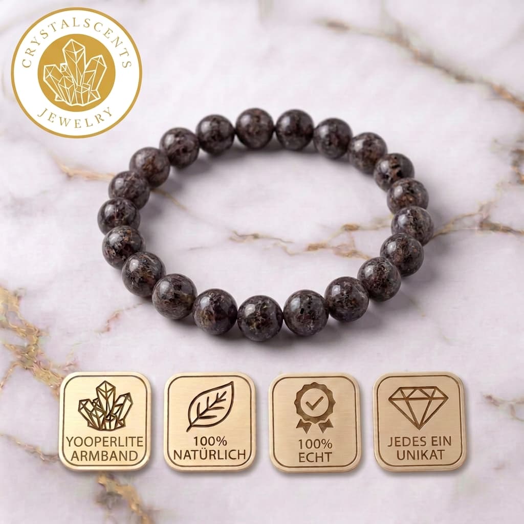 Flammenstein Yooperlite Kugelarmband – Mystisches Leuchten