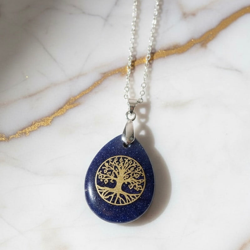 Blaufluss Halskette „Baum des Lebens“ CrystalScents