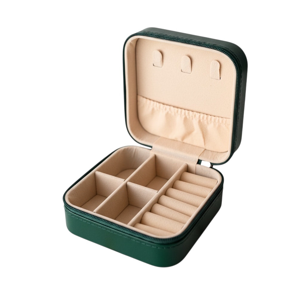 Schmuckbox Dunkelgrün – Praktische Aufbewahrung CrystalScents