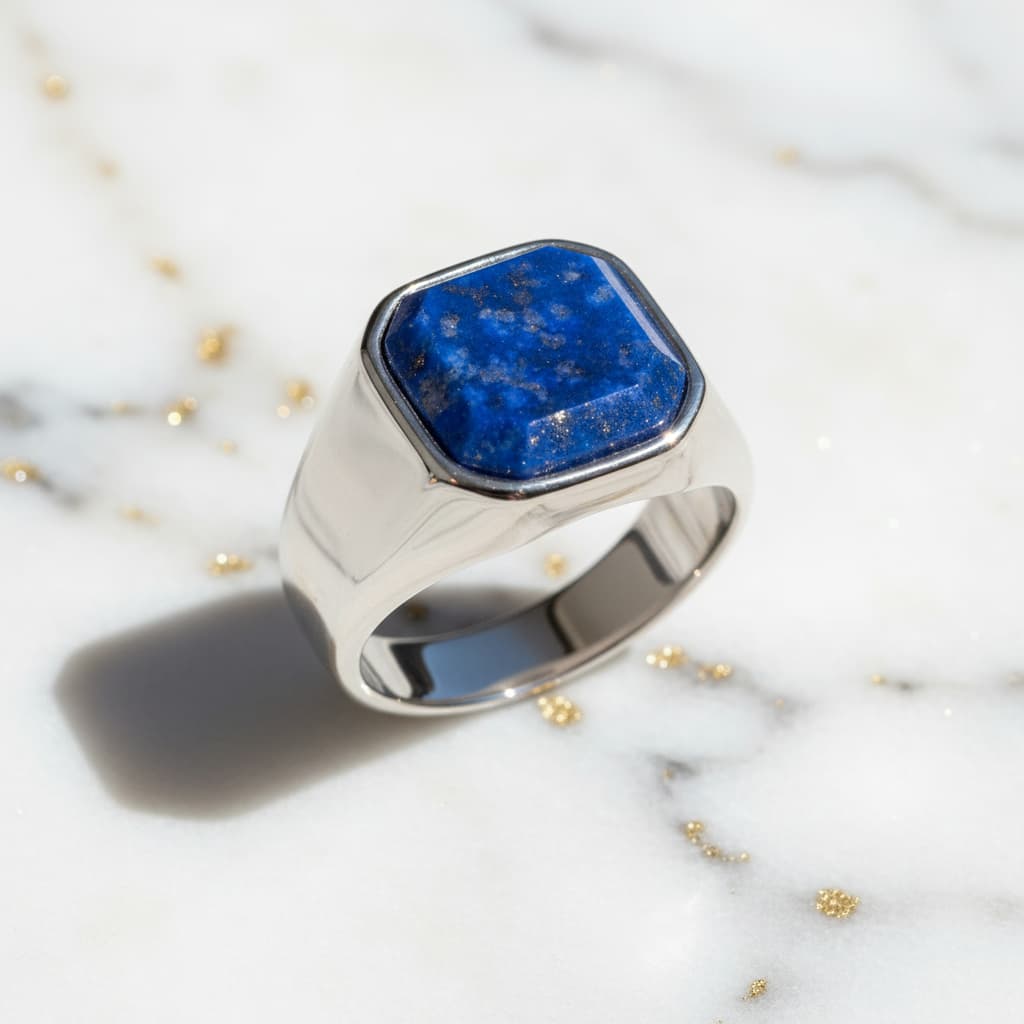 Lapislazuli Ring – quadratischer Edelstein für klare Akzente CrystalScents