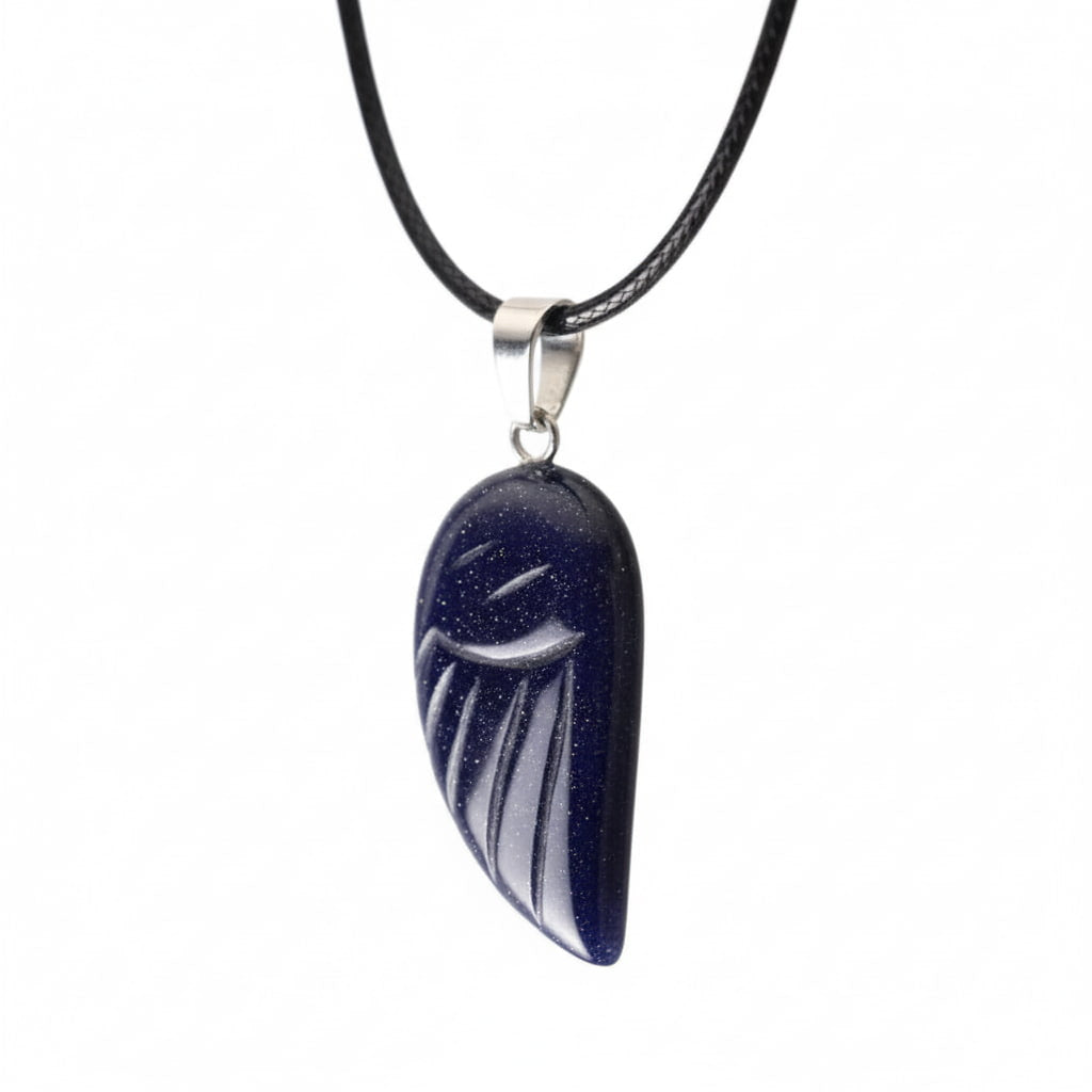 Blaufluss Halskette - Flügel Anhänger CrystalScents