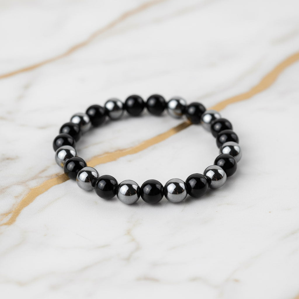 Obsidian Hämatit Armband - Stärkende Akzente