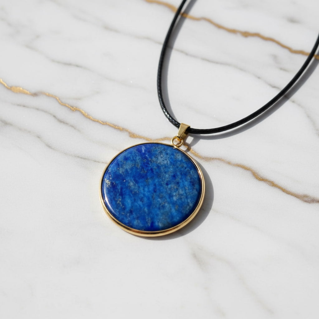 Lapislazuli Halskette - Kristall Scheibe CrystalScents
