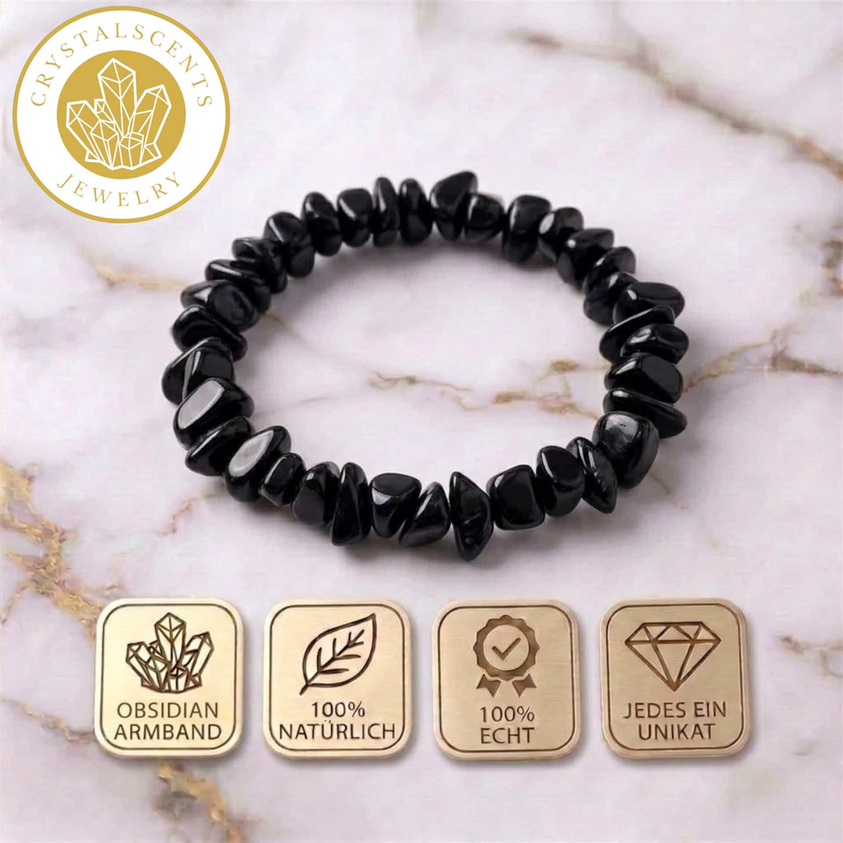 Obsidian Splitterarmband  – Schutz & Balance