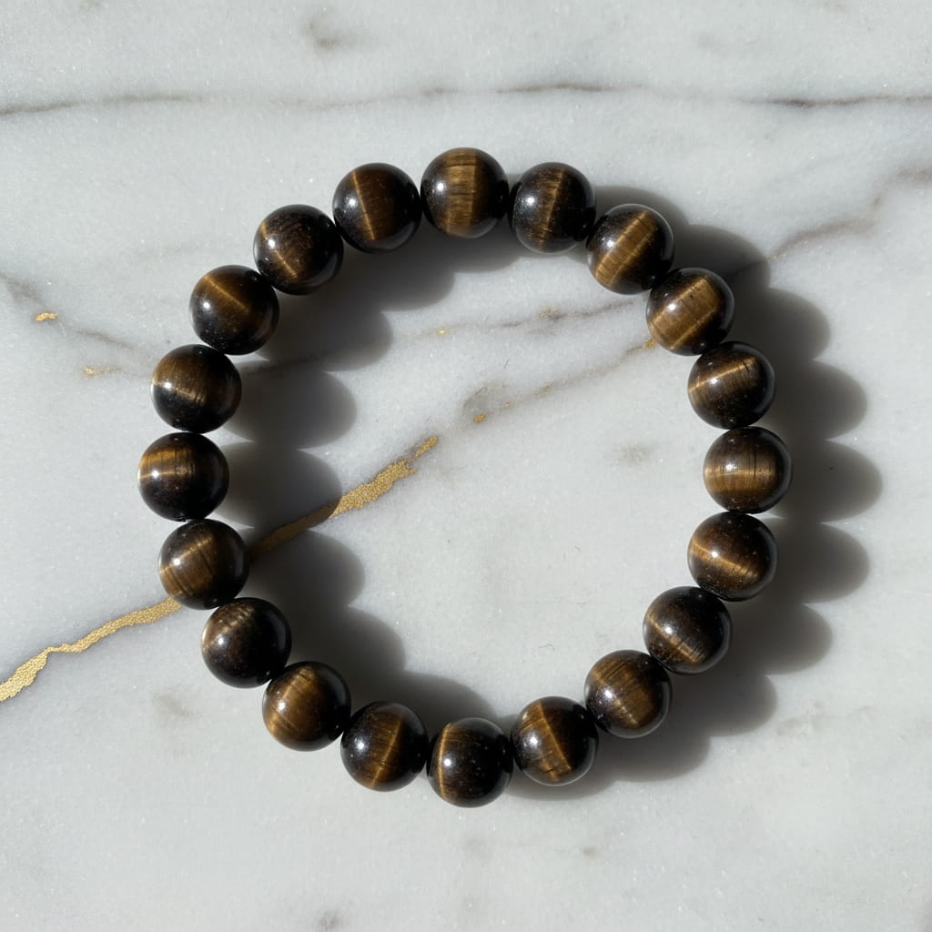 Tigerauge Kugelarmband - Dunkle Magie CrystalScents