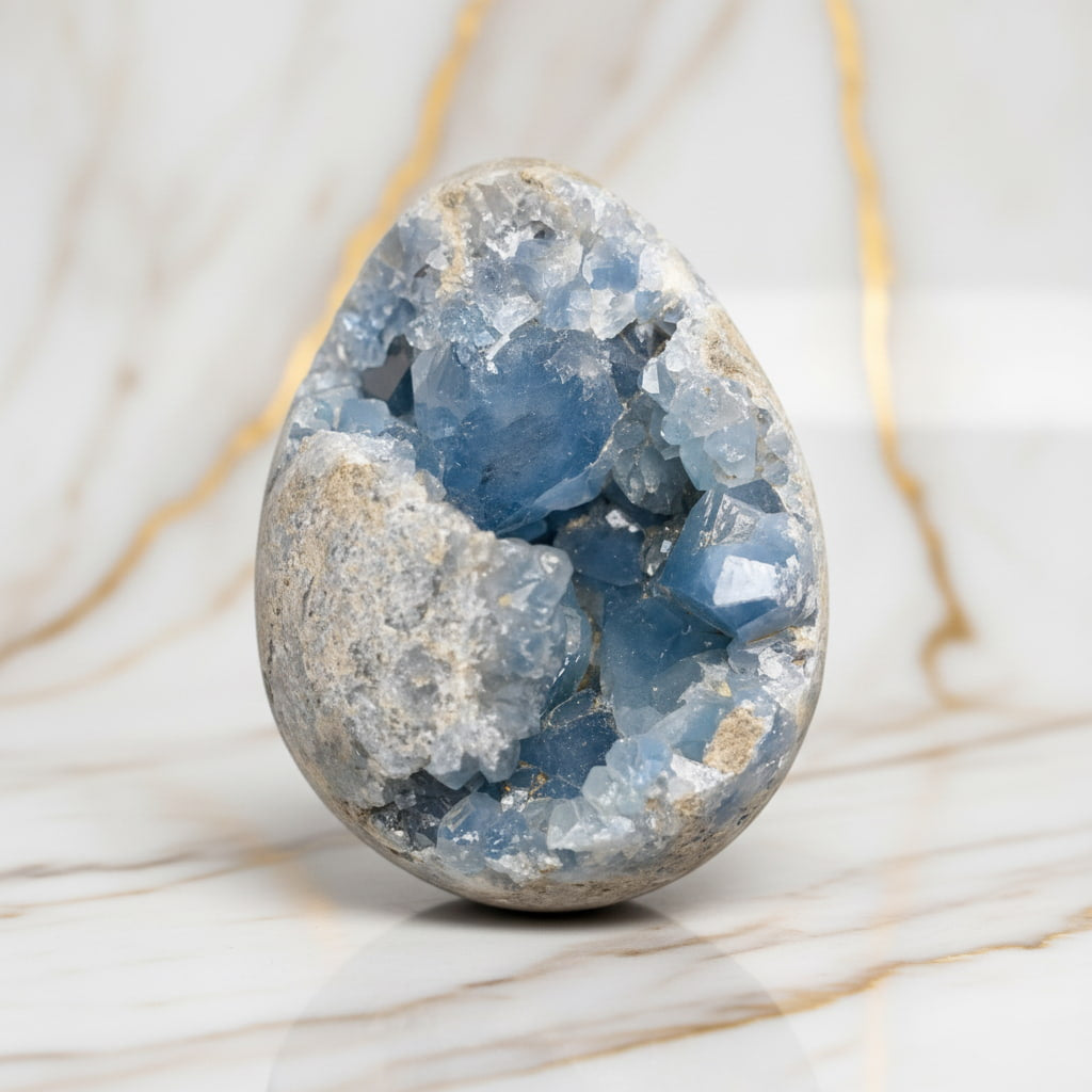 Großes Celestit Ei – Harmonie & Klarheit CrystalScents