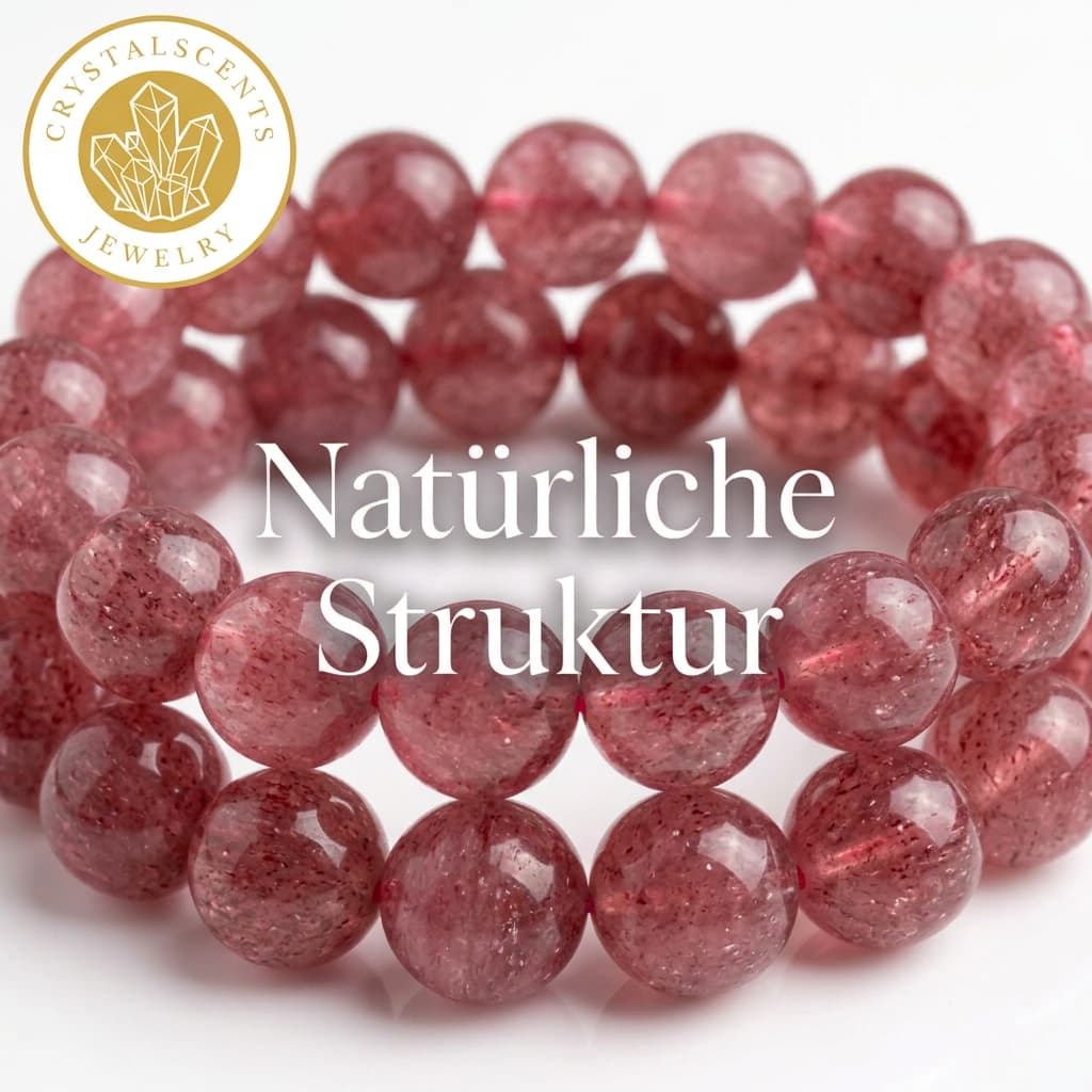 Erdbeerquarz Kugelarmband – Optimismus & Freude