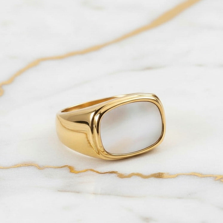 Ring mit rechteckigem Muscheldesign CrystalScents