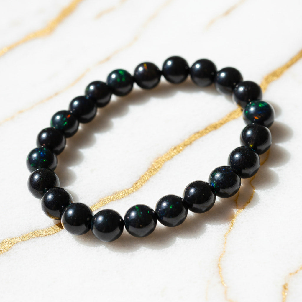Schwarzes Opal Kugelarmband – Energie & Seltenheit CrystalScents