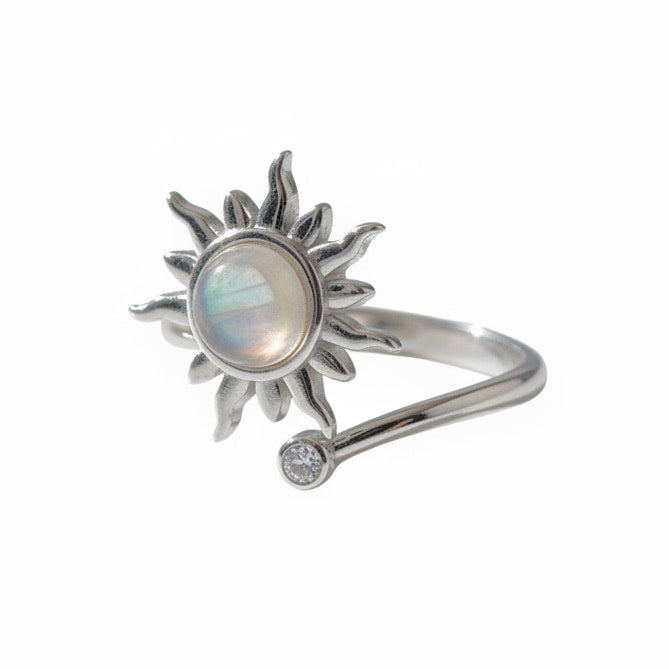 Ring offen silber mit drehbarer Sonne CrystalScents