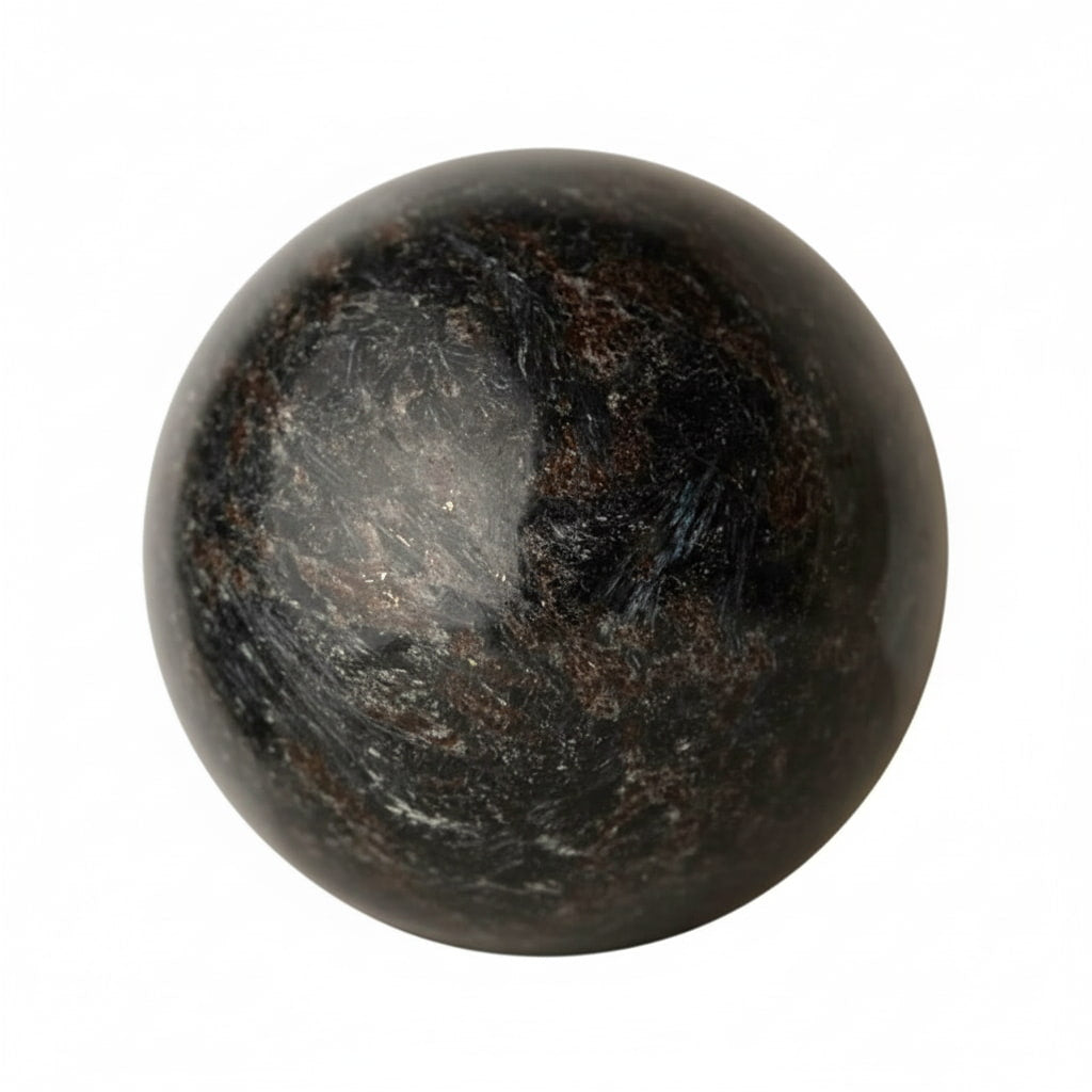 Große Granat Astrophyllit Kugel – Dekorstück für Räume CrystalScents