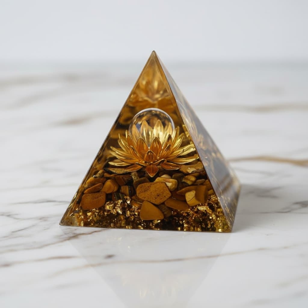 Orgonit Pyramide Tigerauge - Lotus