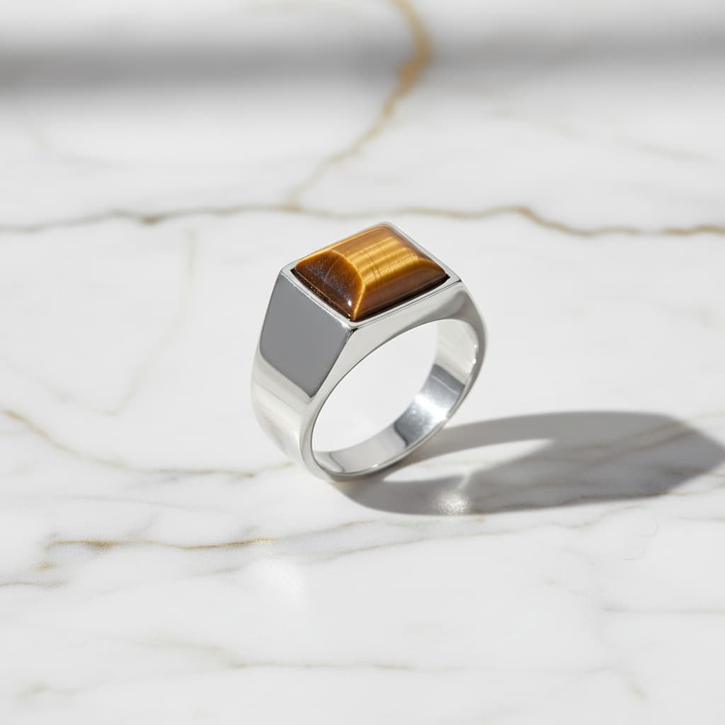 Tigerauge Ring Silber – Stil & Stärke CrystalScents