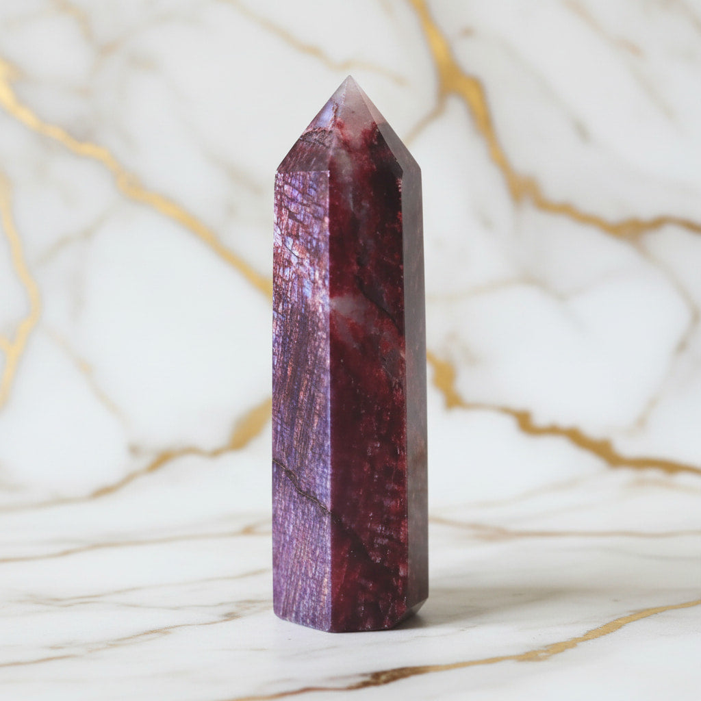 Mondstein Obelisk – Schimmerndes Rot JETZT sichern CrystalScents