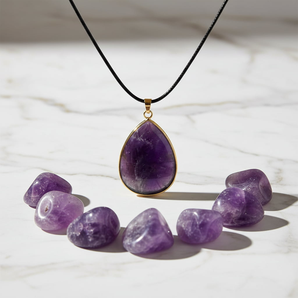 Amethyst Halskette – Tropfenanhänger für Ruhe & Fokus CrystalScents