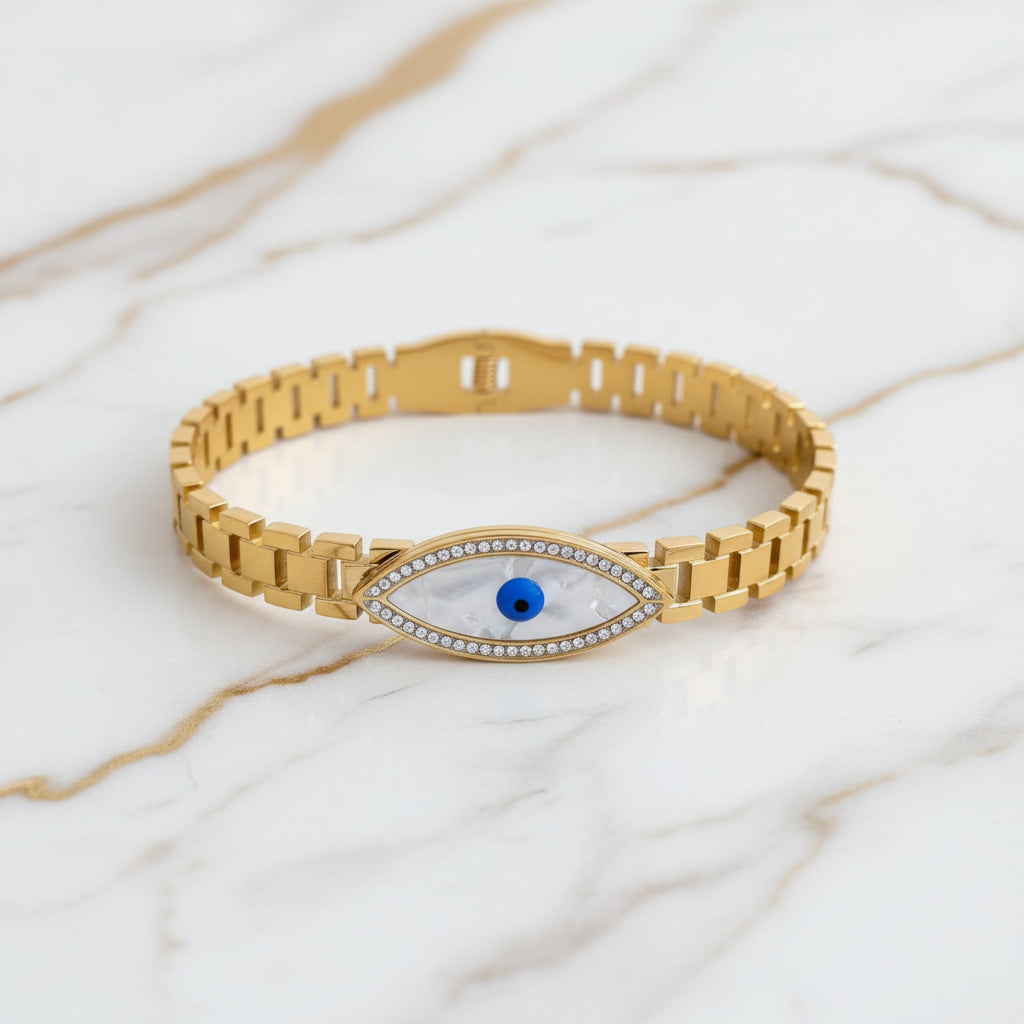 Armband „schützendes Auge“ - Perlmutt in Gold CrystalScents