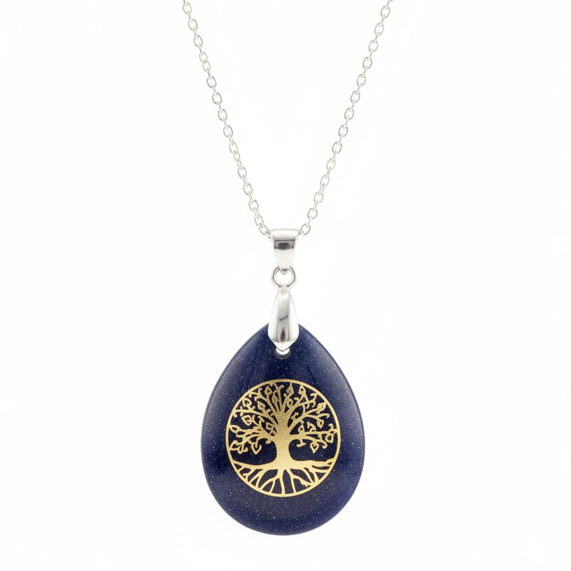 Blaufluss Halskette „Baum des Lebens“ CrystalScents