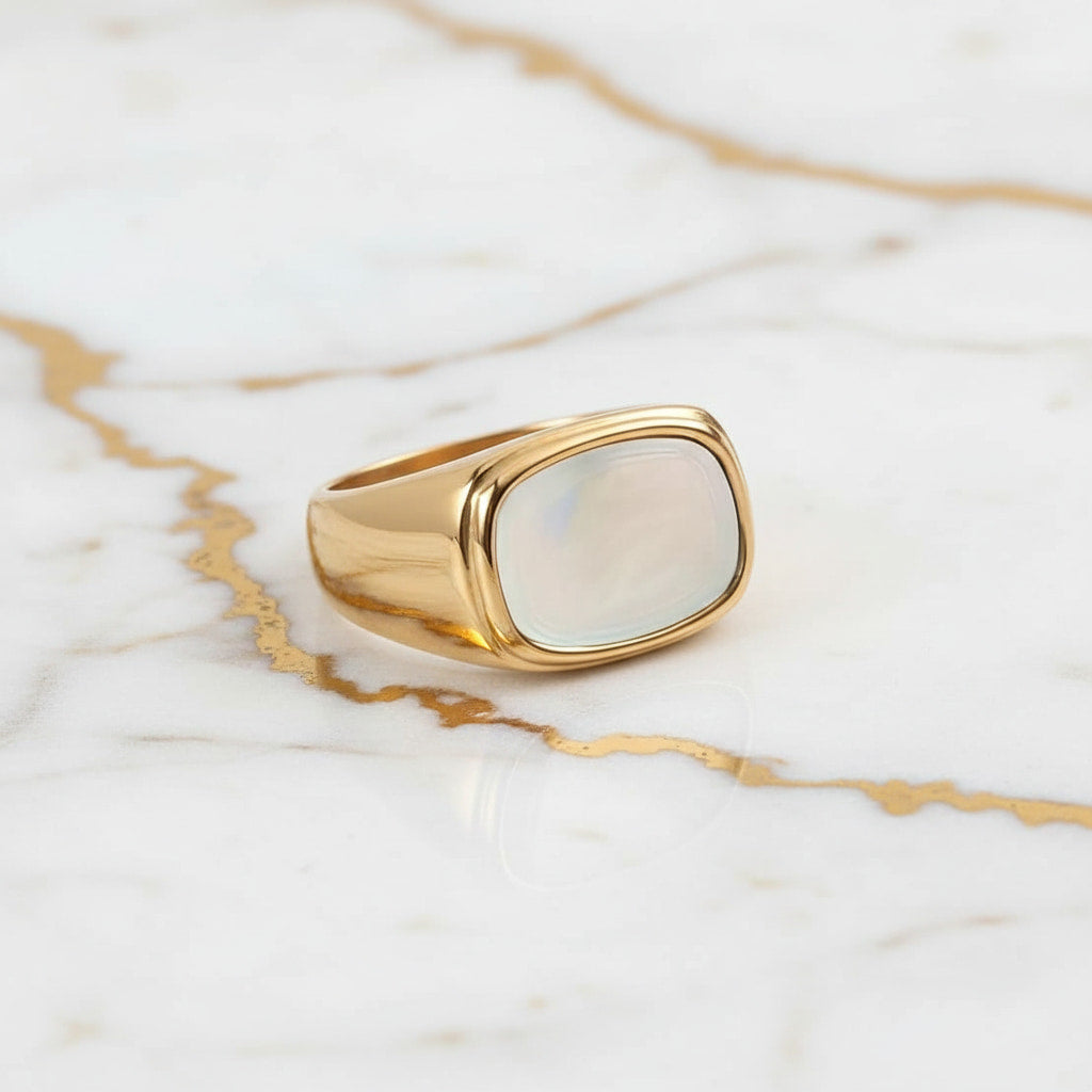 Ring mit rechteckigem Muscheldesign CrystalScents