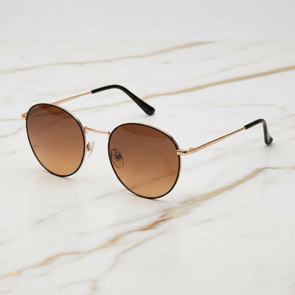 Sonnenbrille in Gold mit braunem Verlauf CrystalScents