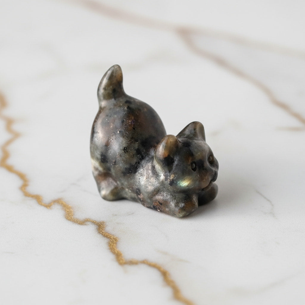 Labradorit Katze – Schillernde Farbreflexe