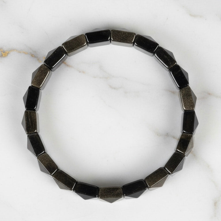 Gold Obsidian Armband - Magische Tiefe CrystalScents
