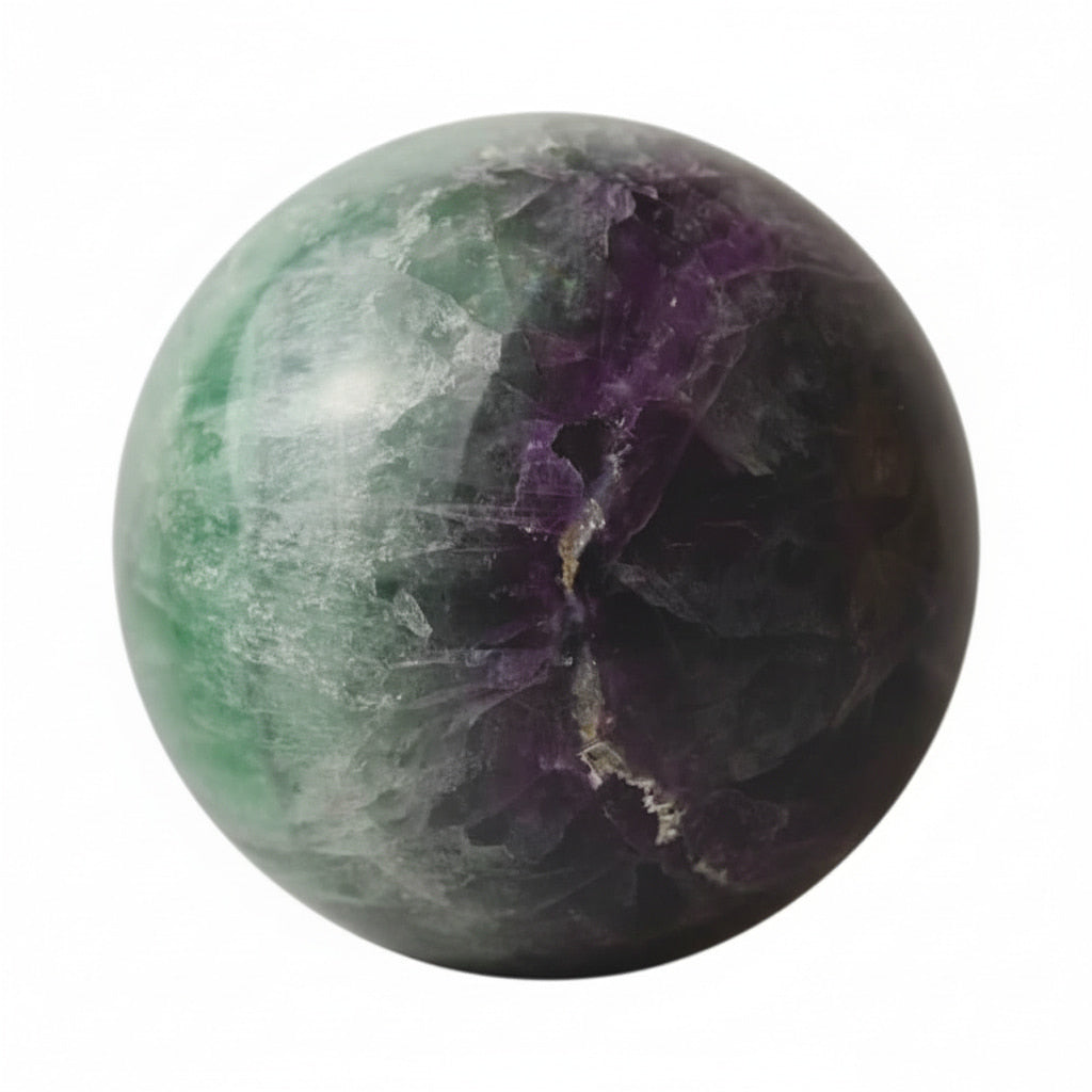 Große Fluorit Kugel – Dekoratives Highlight in Grün & Lila CrystalScents