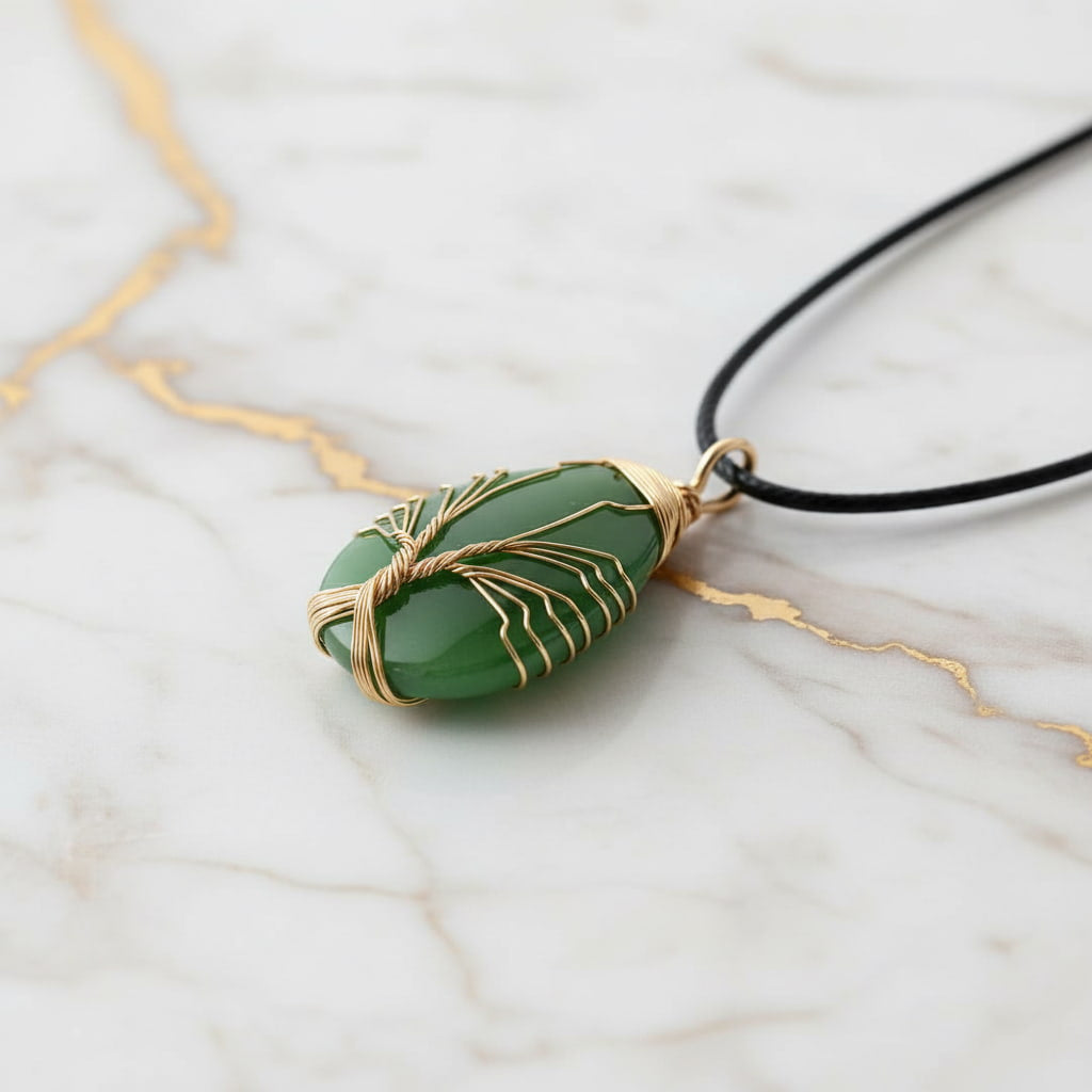 Aventurin Halskette - Goldener Baum CrystalScents
