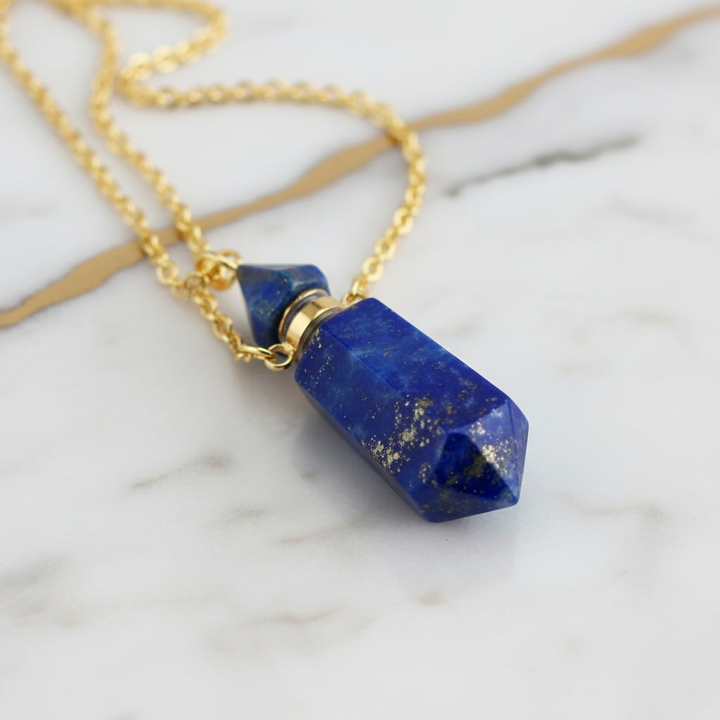 Lapislazuli Halskette - Parfümfläschchen CrystalScents