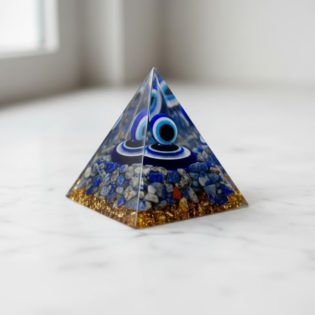 Orgonit Pyramide Lapislazuli – Schützendes Auge CrystalScents
