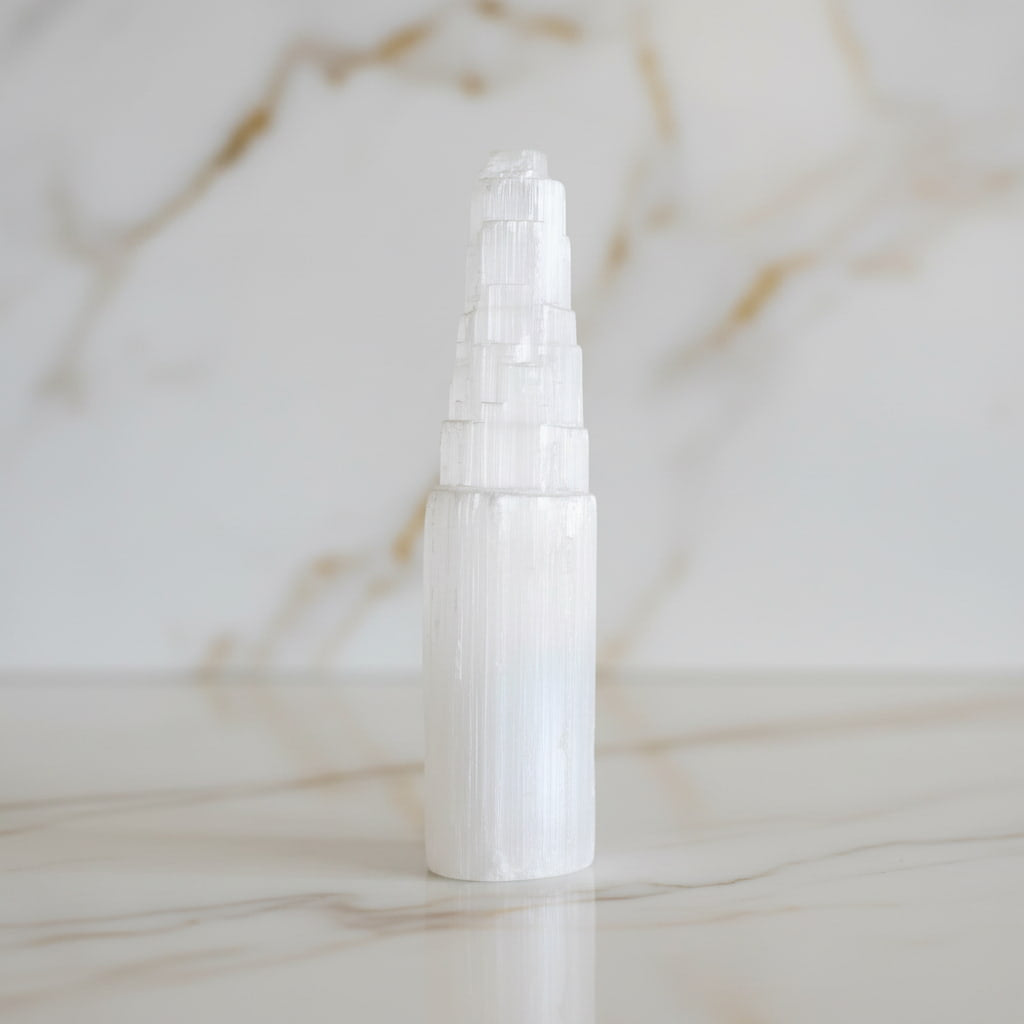 Selenit Turm – Ruhe & energetische Reinigung JETZT sichern CrystalScents