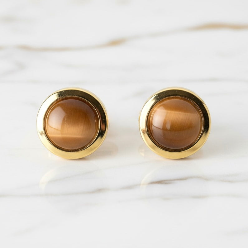 Manschettenknöpfe mit braunem Katzenauge