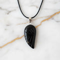 Obsidian Halskette - Flügel Anhänger CrystalScents