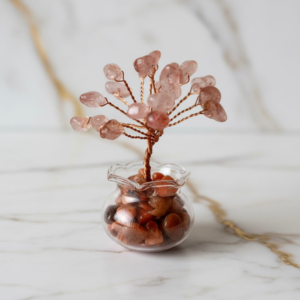 Mini Erdbeerquarz Baum - Für mehr positive Energie CrystalScents