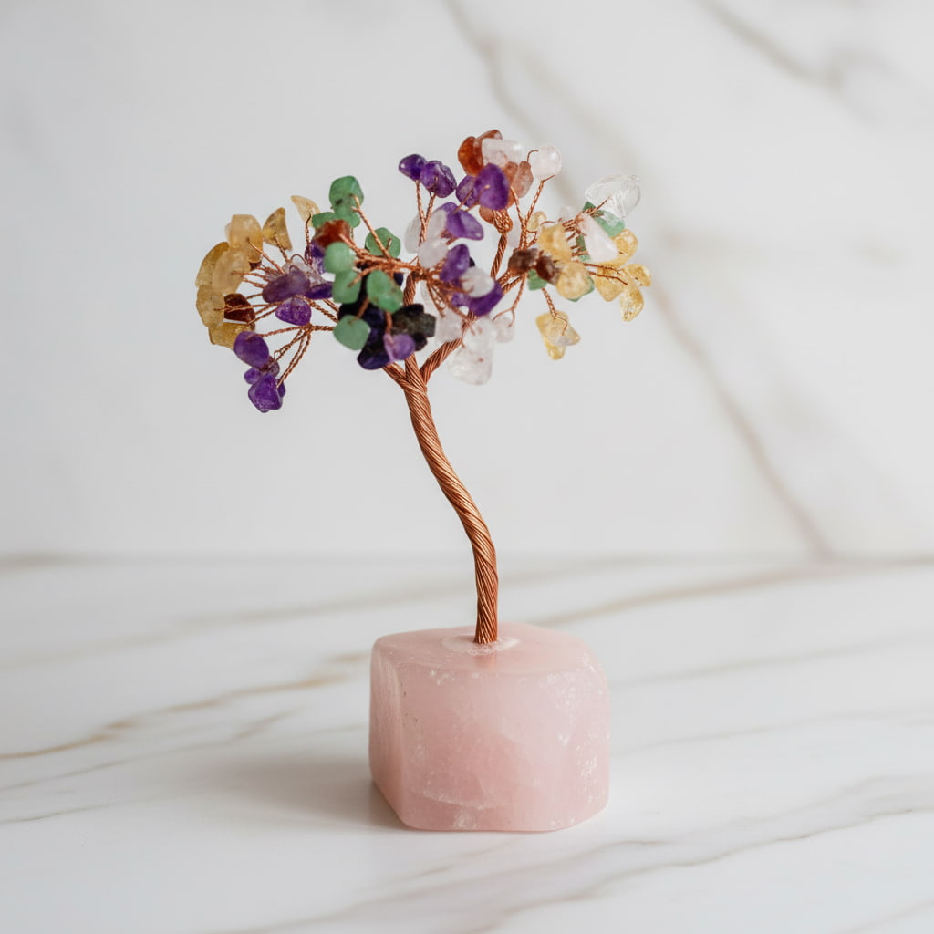 Rosenquarz Chakra Baum - Harmonie der Kristalle CrystalScents