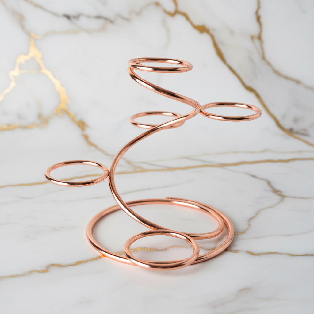 Kugelhalter Roségold – Präsentation für bis zu 5 Kristallkugeln CrystalScents