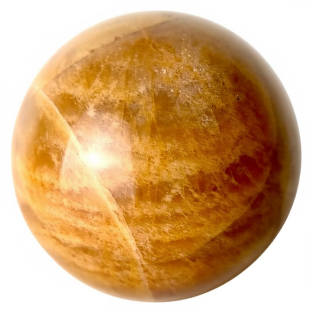 Mondstein Kugel – Orangener Glanz CrystalScents