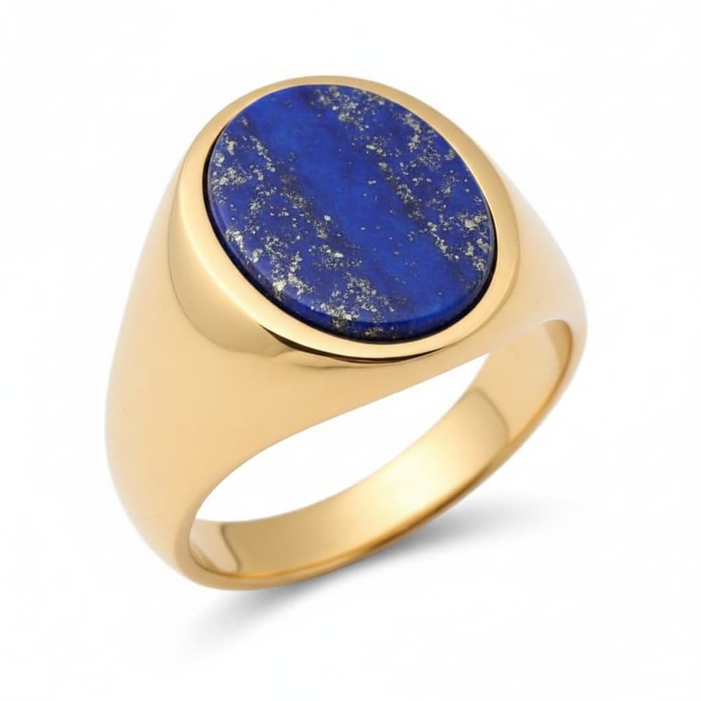Lapislazuli Ring - Goldenes Statement CrystalScents