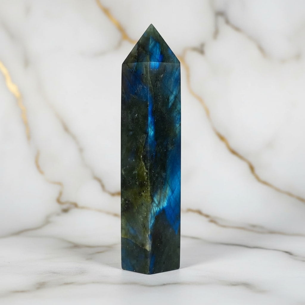 Labradorit Obelisk – Schutz & Selbstvertrauen