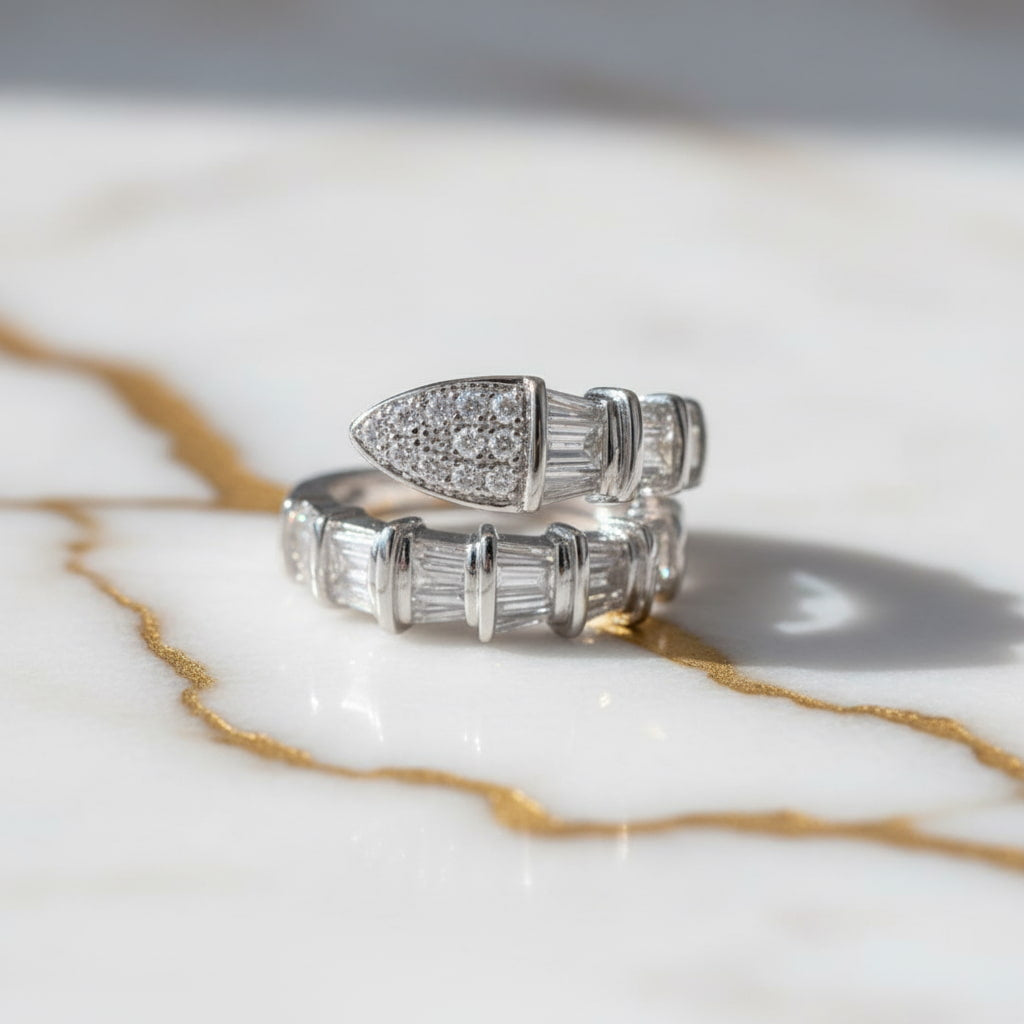 Ring offen Silber mit Gürtel-Design CrystalScents